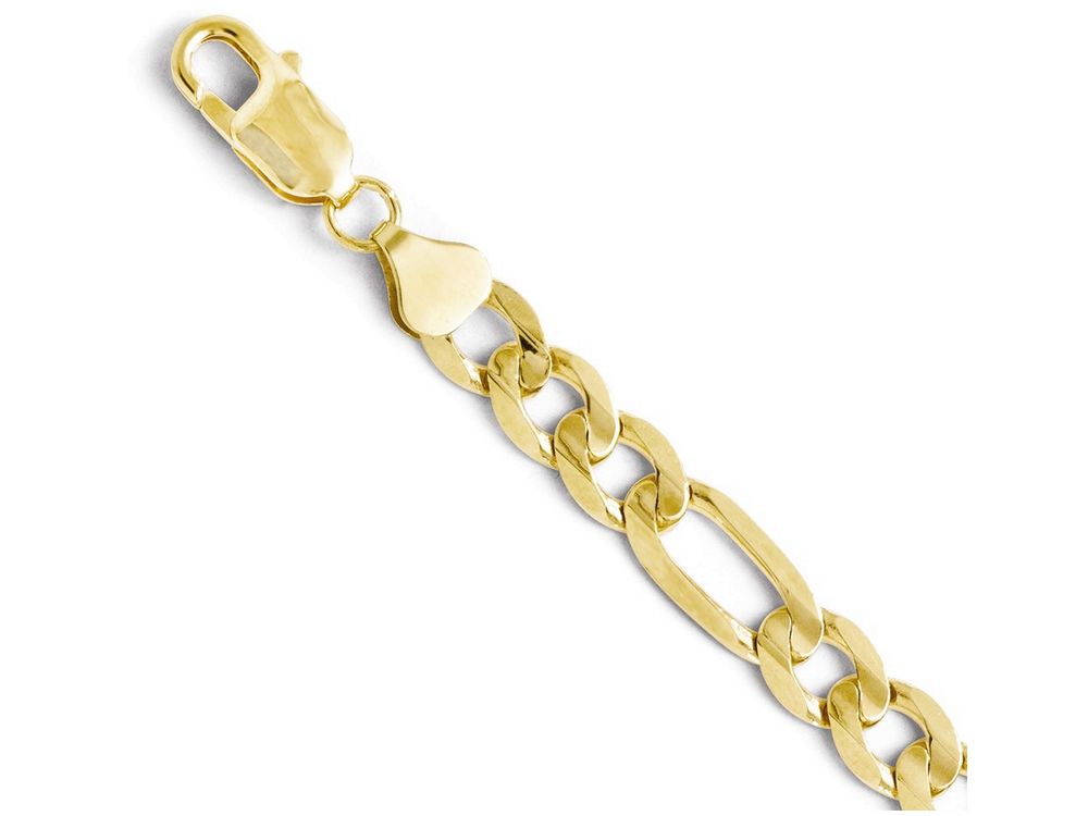 FJC Finejewelers 10k Yellow Gold 7.5mm Concave Figaro Chain Necklace