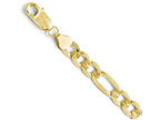 FJC Finejewelers 10k Yellow Gold 7.5mm Concave Figaro Chain Necklace