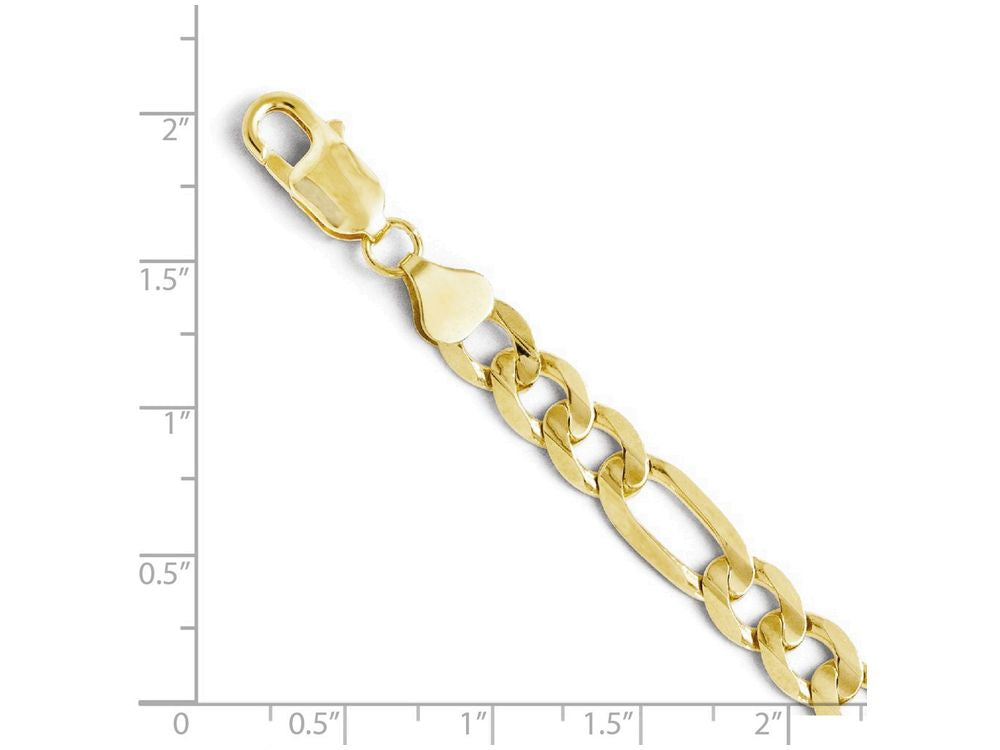 FJC Finejewelers 10k Yellow Gold 7.5mm Concave Figaro Bracelet