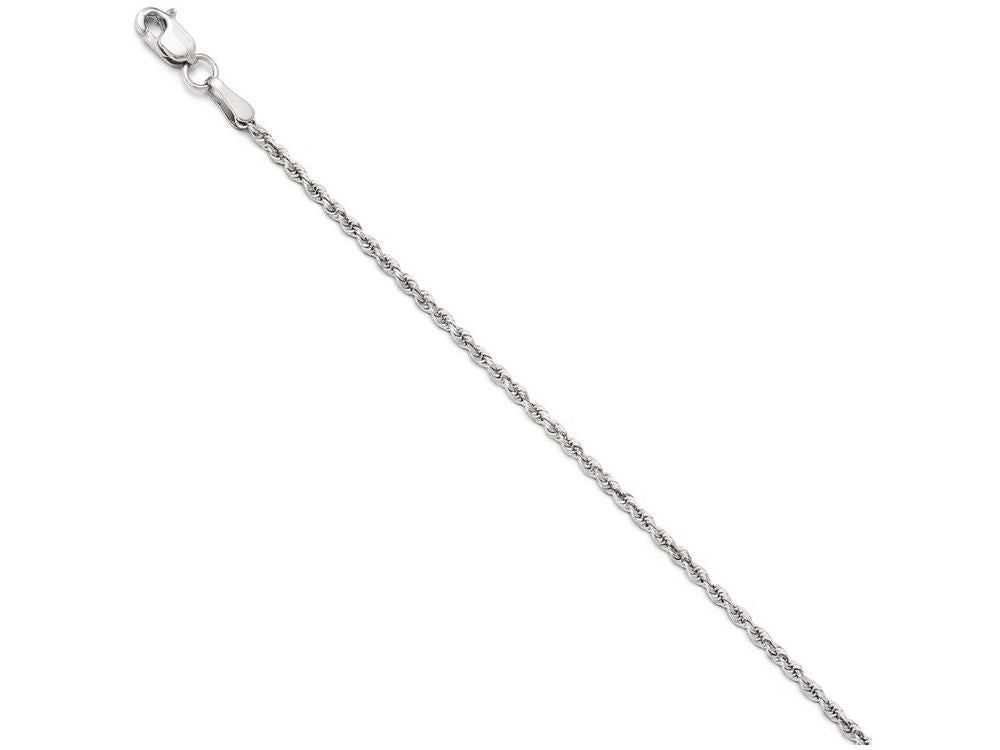 FJC Finejewelers 10k White Gold 1.75mm Bright Cut Rope Chain Bracelet