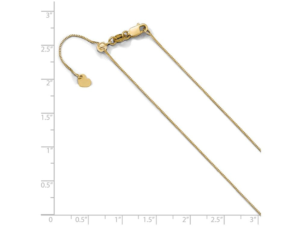 FJC Finejewelers 10k Adjustable .7mm Baby Box Chain Necklace