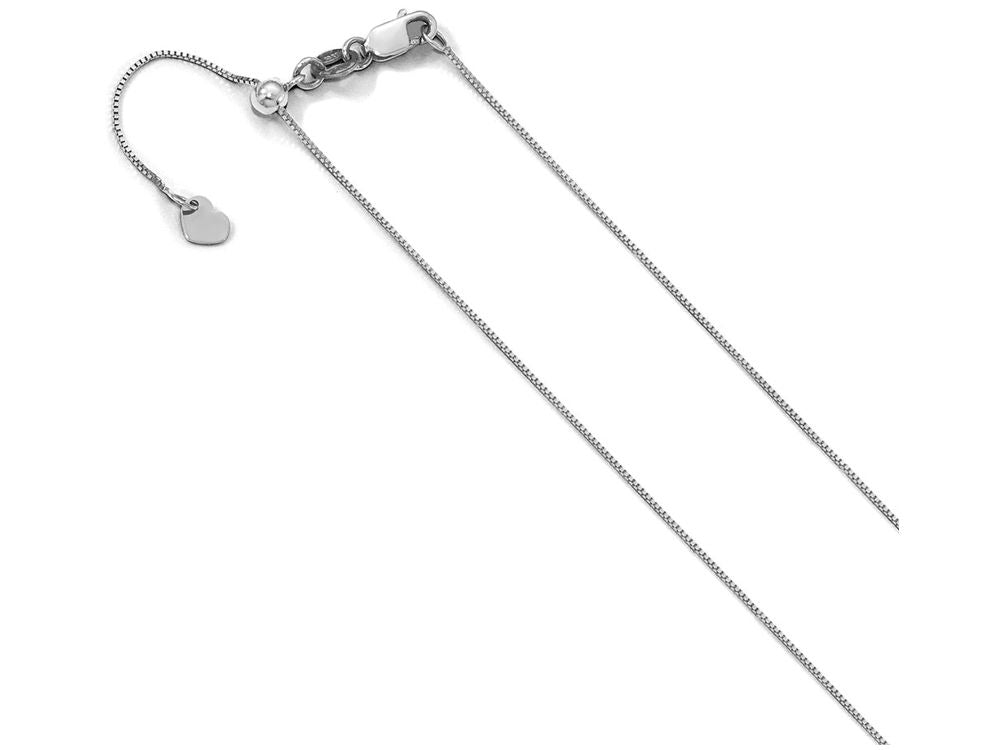 FJC Finejewelers 10k White Gold Adjustable .7mm Baby Box Chain Necklace