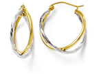 FJC Finejewelers 14 kt Two Tone Gold Polished Hinged Earrings