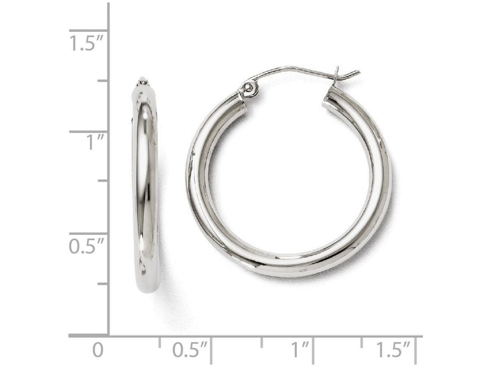FJC Finejewelers 14k White Gold Polished Hoop Earrings