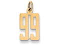 FJC Finejewelers 14k Yellow Gold Small Polished Elongated 99 Charm