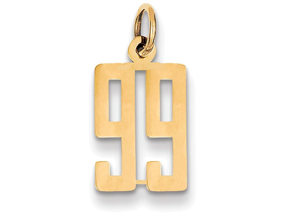 FJC Finejewelers 14k Yellow Gold Small Polished Elongated 99 Charm