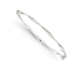 FJC Finejewelers 14k White Gold Polished Twisted Hinged Bangle