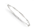 FJC Finejewelers 14k White Gold Polished Twisted Hinged Bangle