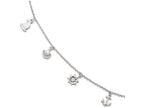 FJC Finejewelers Sterling Silver Adjustable Anklet (9-10)