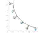 FJC Finejewelers Sterling Silver Turquoise Anklet Adj. (9-10)