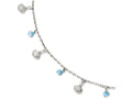 FJC Finejewelers Sterling Silver Turquoise Anklet Adj. (9-10)