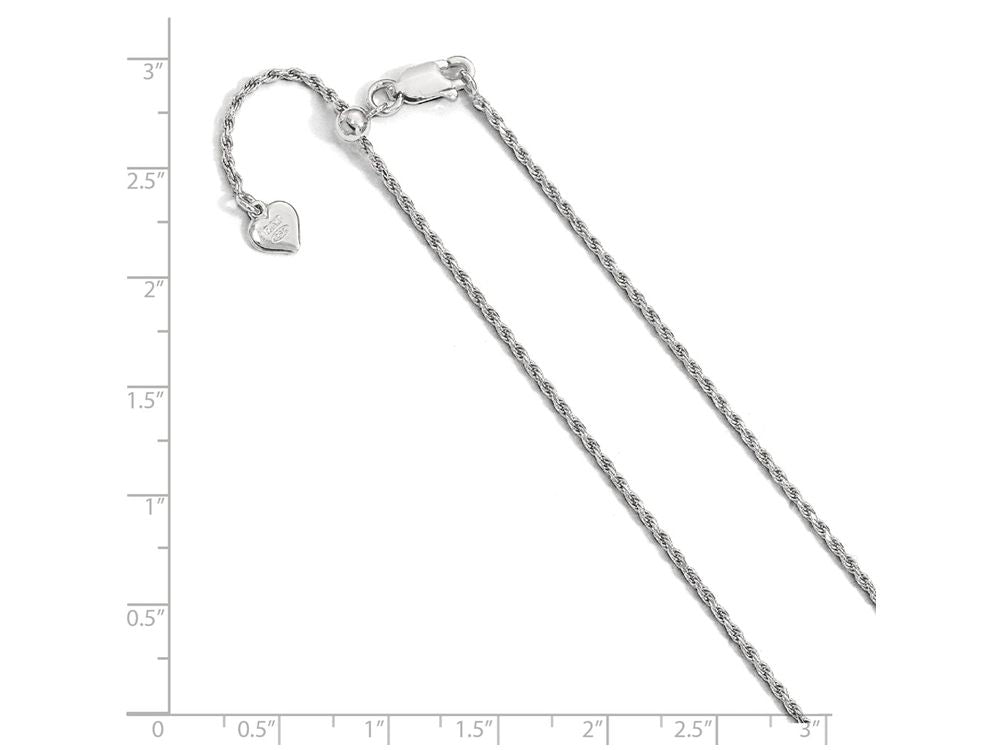 FJC Finejewelers Sterling Silver Adjustable Rope Chain Necklace