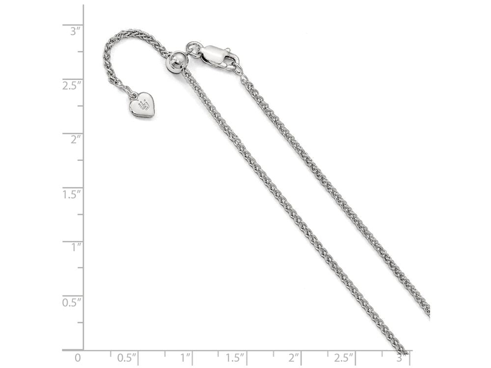 FJC Finejewelers Sterling Silver Adjustable Spiga Chain Necklace