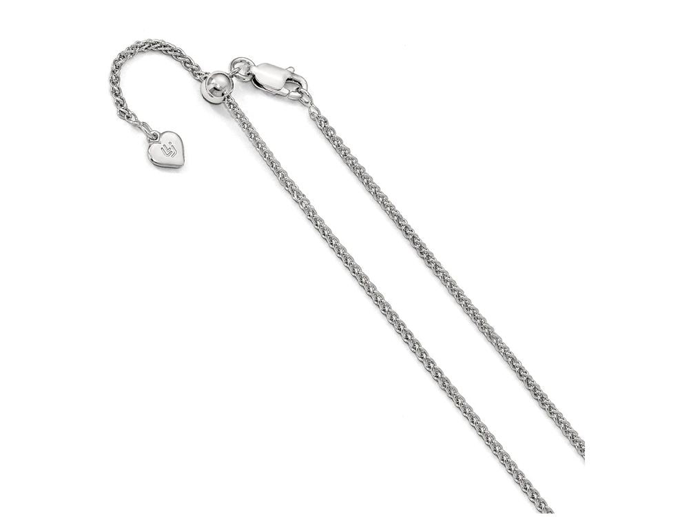 FJC Finejewelers Sterling Silver Adjustable Spiga Chain Necklace