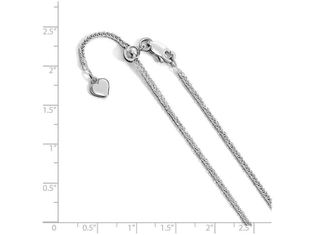 FJC Finejewelers Sterling Silver Bright Cut Adjustable Wheat Chain Necklace