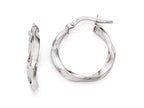 FJC Finejewelers 14k White Gold Polished Twisted Hoop Earrings