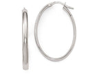 FJC Finejewelers 14k White Gold Polished Oval Hoop Earrings