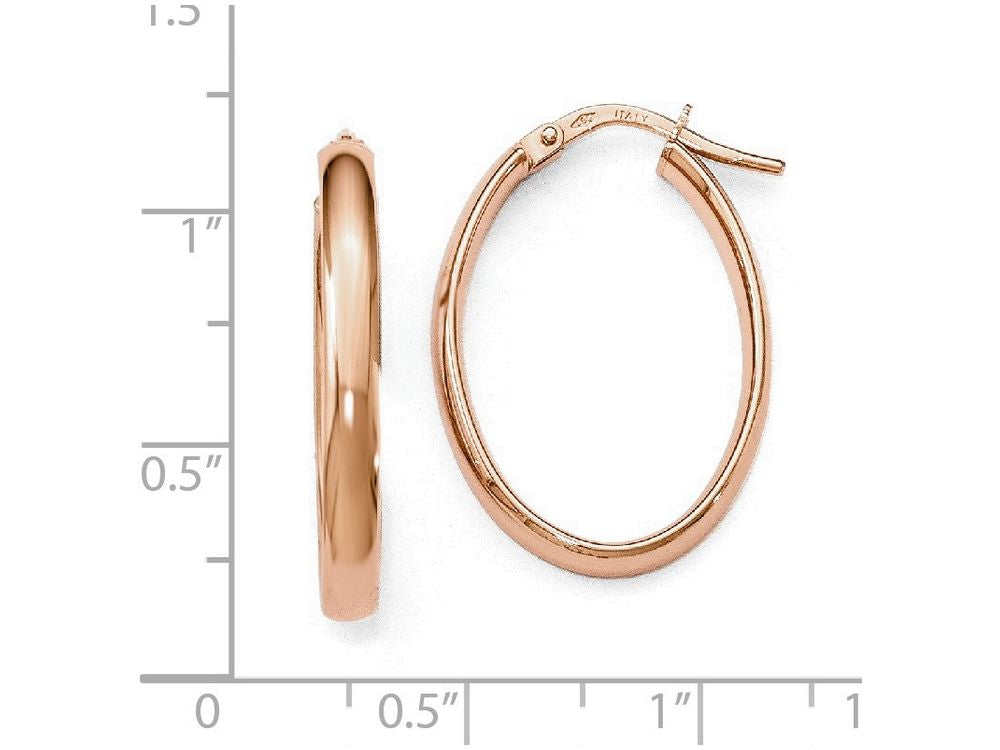FJC Finejewelers 14k Rose Gold Polished Oval Hoop Earrings