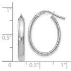 FJC Finejewelers 14k White Gold Polished Oval Hoop Earrings