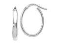FJC Finejewelers 14k White Gold Polished Oval Hoop Earrings