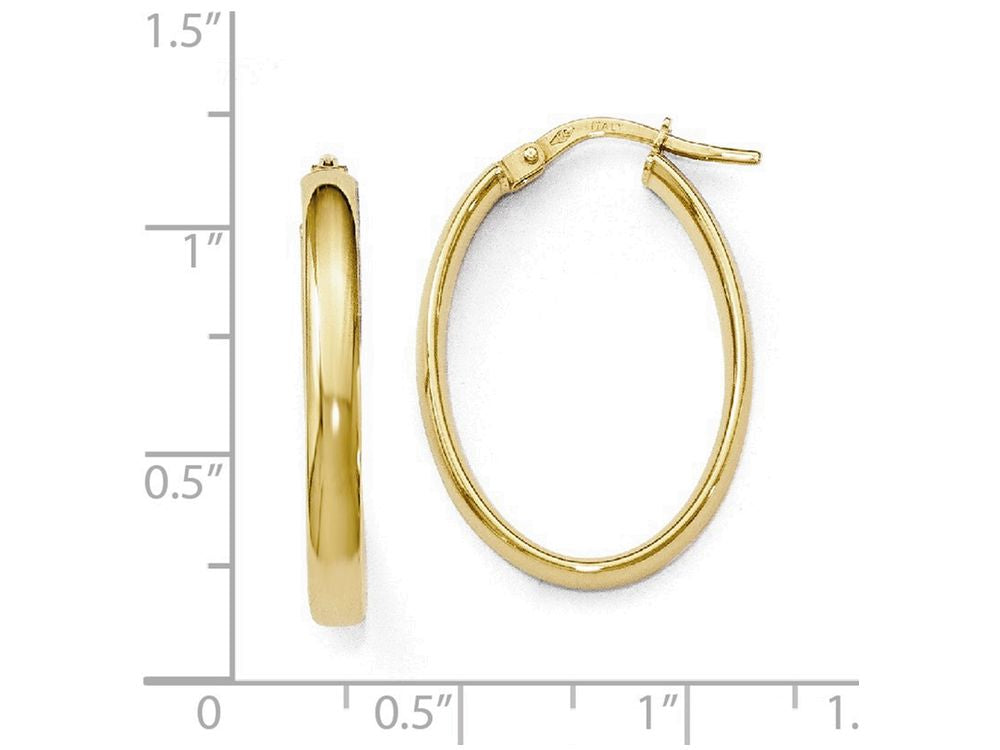 FJC Finejewelers 14k Yellow Gold Polished Oval Hoop Earrings