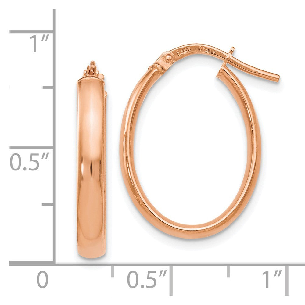 FJC Finejewelers 14k Rose Gold Polished Oval Hoop Earrings