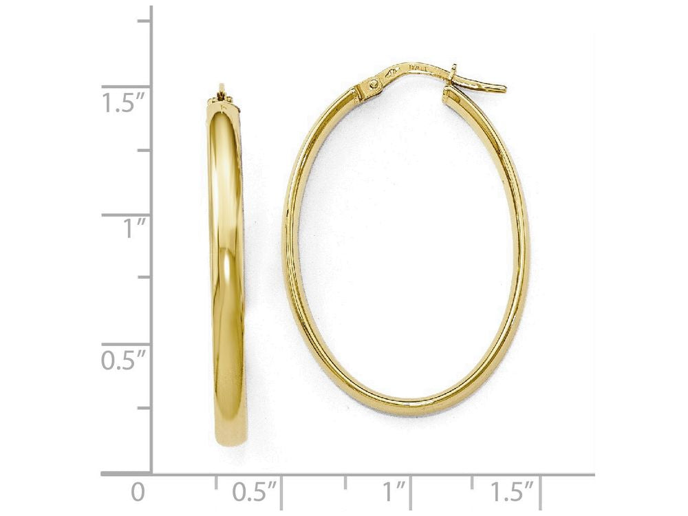 FJC Finejewelers 14k Yellow Gold Polished Oval Hoop Earrings