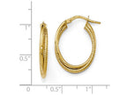 FJC Finejewelers 14k Gold Polished Textured Oval Hoop Earrings