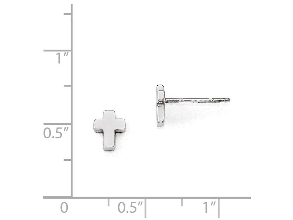 FJC Finejewelers 14k White Gold Polished Cross Post Earrings