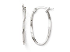 FJC Finejewelers 14k White Gold Twisted Oval Hoop Earrings