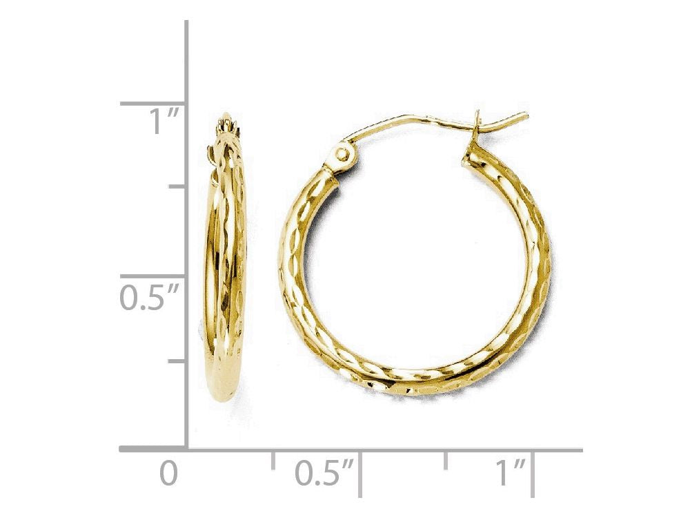 FJC Finejewelers 14k Yellow Gold Bright Cut Hinged Hoop Earrings
