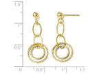 FJC Finejewelers 14k Yellow Gold Polished And Textured Post Dangle Earrings