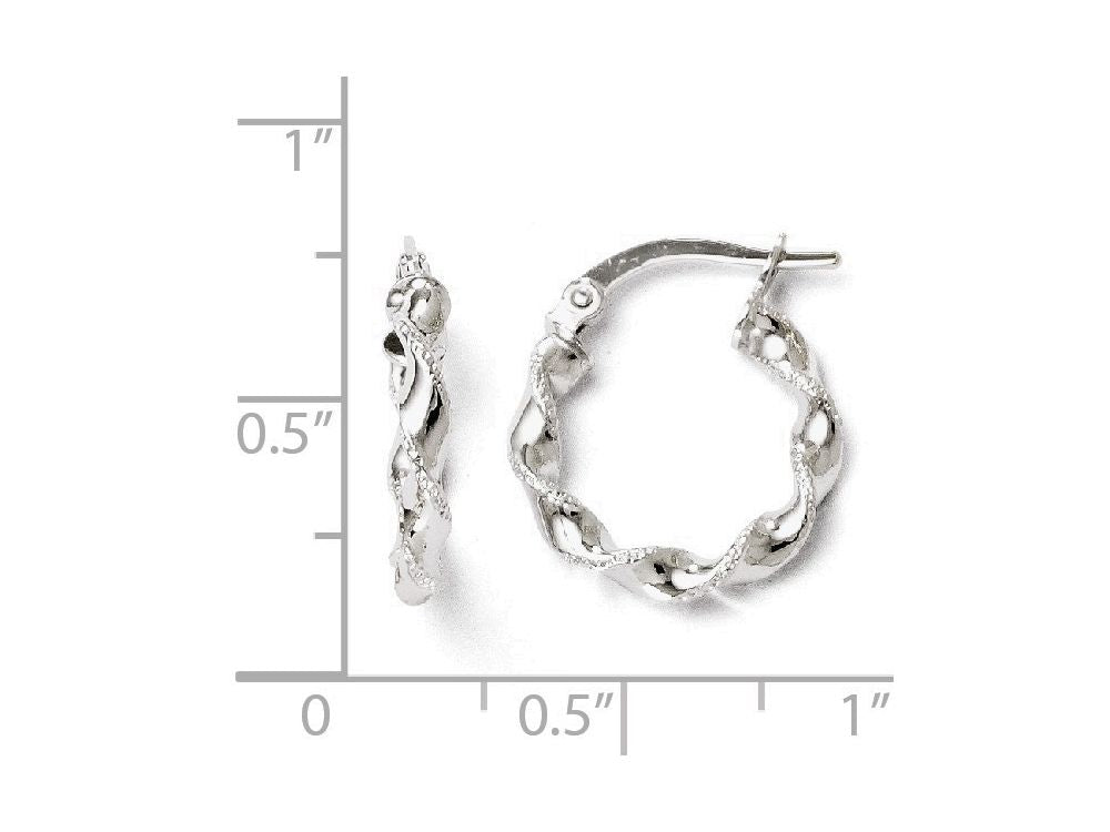 FJC Finejewelers 14k White Gold Twisted Hoop Earrings