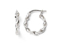 FJC Finejewelers 14k White Gold Twisted Hoop Earrings