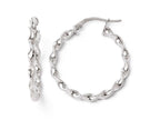FJC Finejewelers 14k White Gold Twisted Hoop Earrings