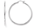FJC Finejewelers 14k White Gold Polished 2mm Hoop Earrings