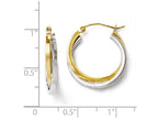 FJC Finejewelers 14 kt Two Tone Gold Polished Hinged Hoop Earrings