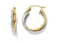 FJC Finejewelers 14 kt Two Tone Gold Bright Cut Hinged Hoop Earrings
