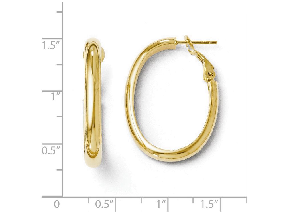 FJC Finejewelers 14k Yellow Gold Polished Oval Hoop Earrings