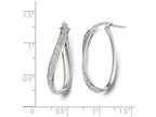 FJC Finejewelers 14k White Gold Polished Glimmer Infused Oval Hoop Earrings