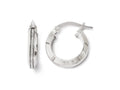 FJC Finejewelers 14k White Gold Polished Glimmer Infused Hoop Earrings