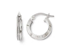 FJC Finejewelers 14k White Gold Polished Glimmer Infused Hoop Earrings