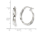 FJC Finejewelers 14k White Gold Polished Twisted Oval Hoop Earrings