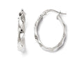 FJC Finejewelers 14k White Gold Polished Twisted Oval Hoop Earrings