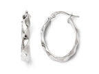 FJC Finejewelers 14k White Gold Polished Twisted Oval Hoop Earrings