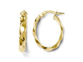 FJC Finejewelers 14k Yellow Gold Polished And Twisted Oval Hoop Earrings