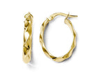 FJC Finejewelers 14k Yellow Gold Polished And Twisted Oval Hoop Earrings