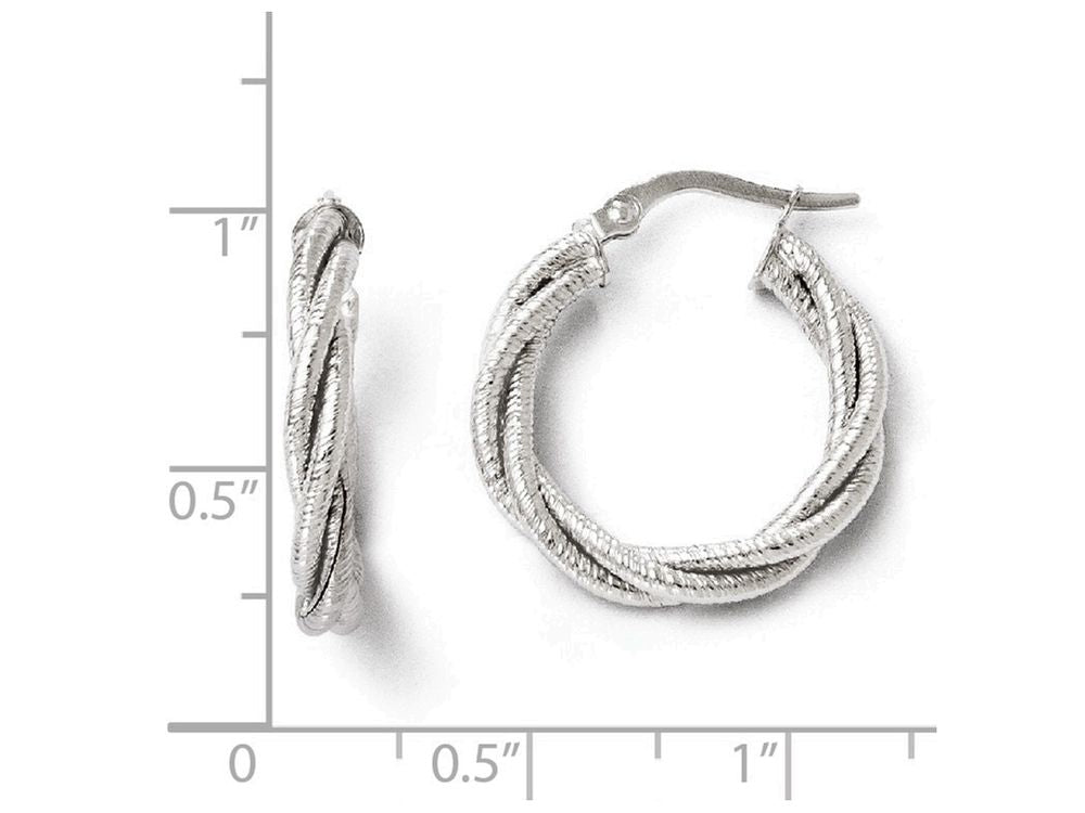 FJC Finejewelers 14k White Gold Twisted Triple Twist Hoop Earrings