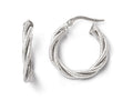 FJC Finejewelers 14k White Gold Twisted Triple Twist Hoop Earrings