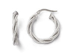 FJC Finejewelers 14k White Gold Twisted Triple Twist Hoop Earrings